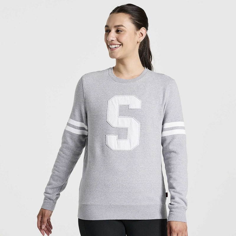 Saucony Rested Crewneck Light Grey Heather | 931607-MFG