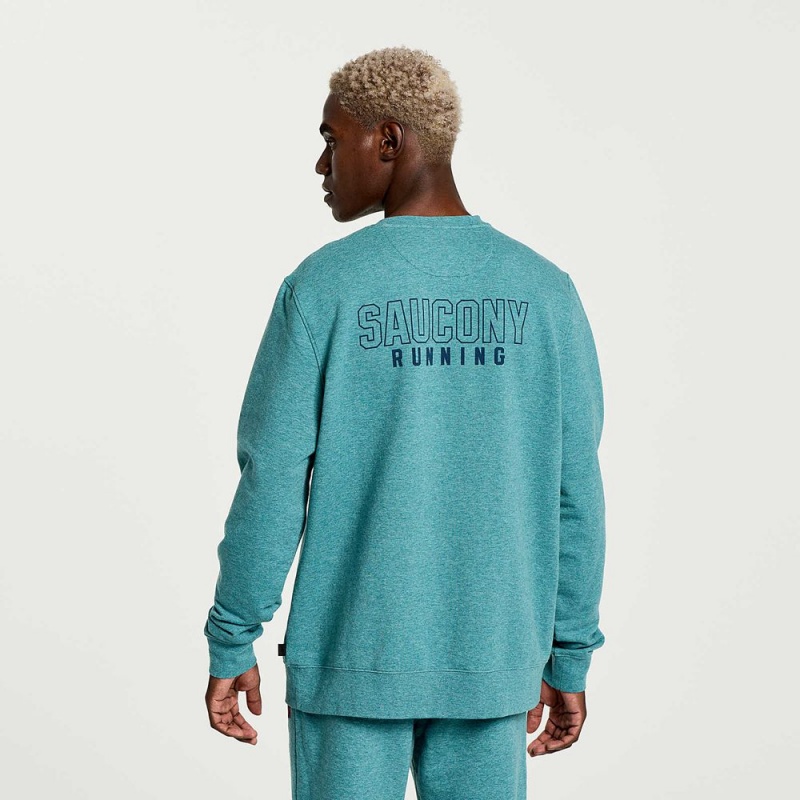 Saucony Rested Crewneck North Atlantic Heather Graphic | 614950-CBY