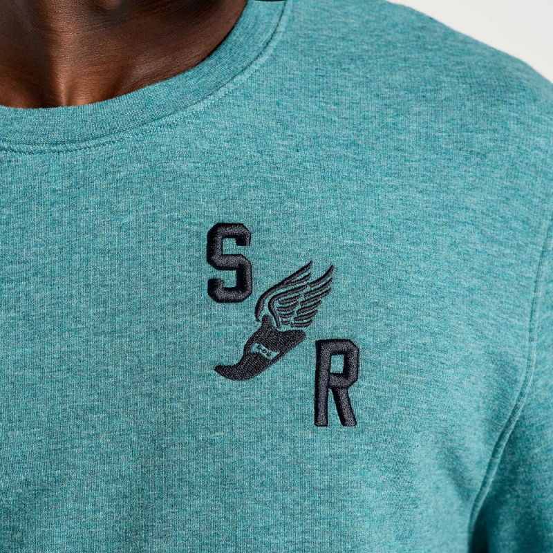 Saucony Rested Crewneck North Atlantic Heather Graphic | 614950-CBY