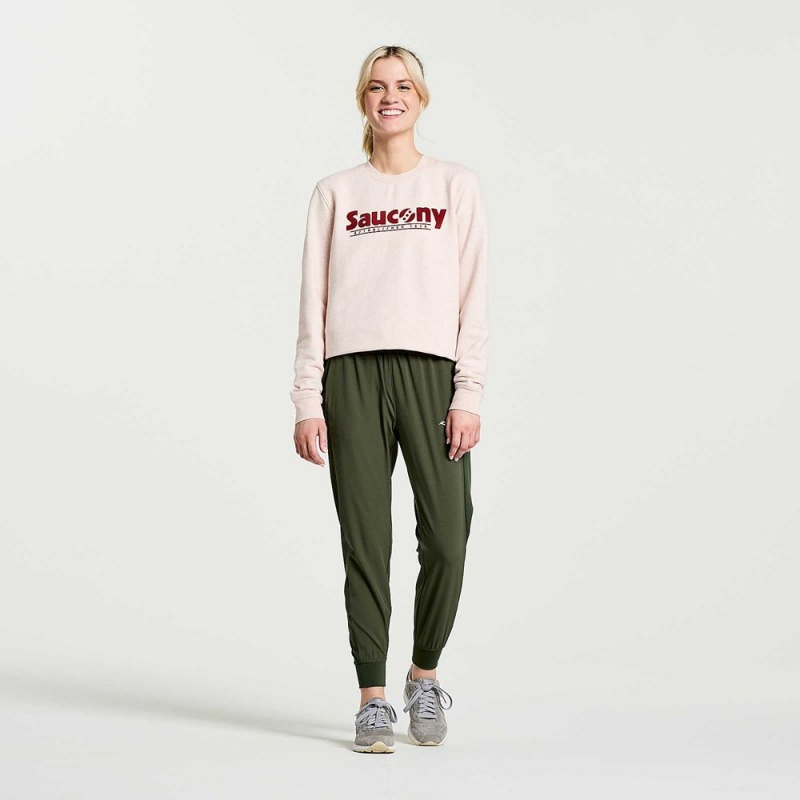 Saucony Rested Crewneck Sepia Rose Heather Graphic | 035982-XHT