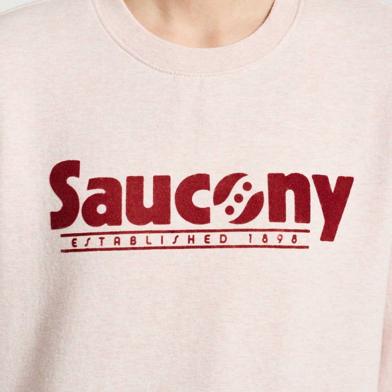 Saucony Rested Crewneck Sepia Rose Heather Graphic | 035982-XHT