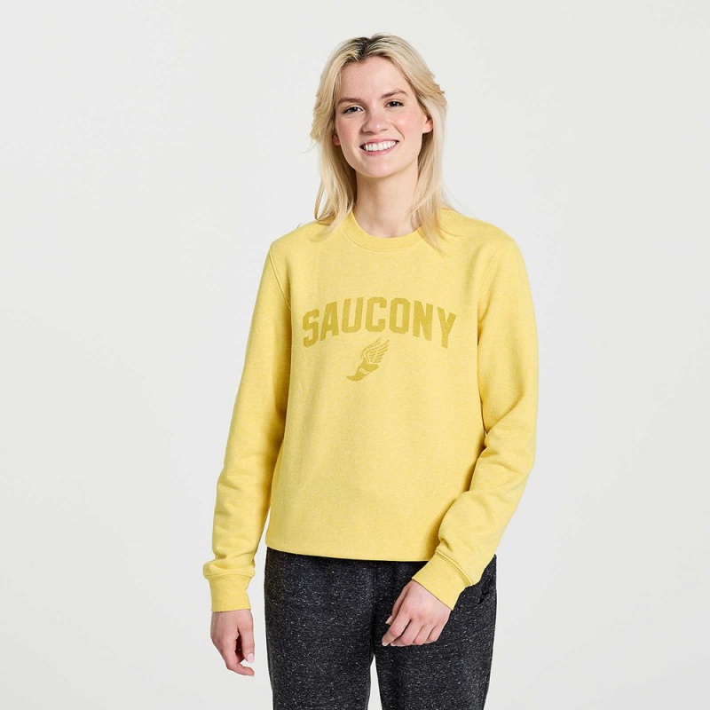 Saucony Rested Crewneck Sulphur Heather Graphic | 851342-JGU