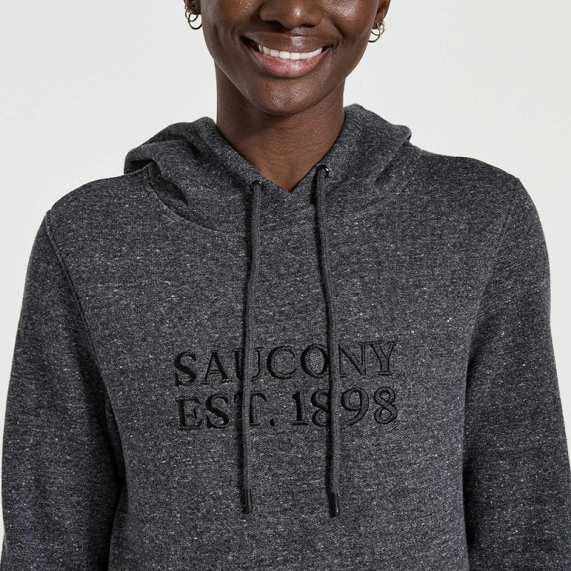 Saucony Rested Hoodie Black Heather | 567291-JSU