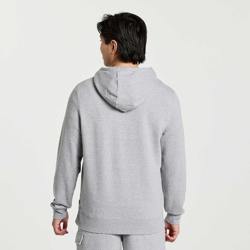 Saucony Rested Hoodie Light Grey Heather Graphic | 732159-VEK