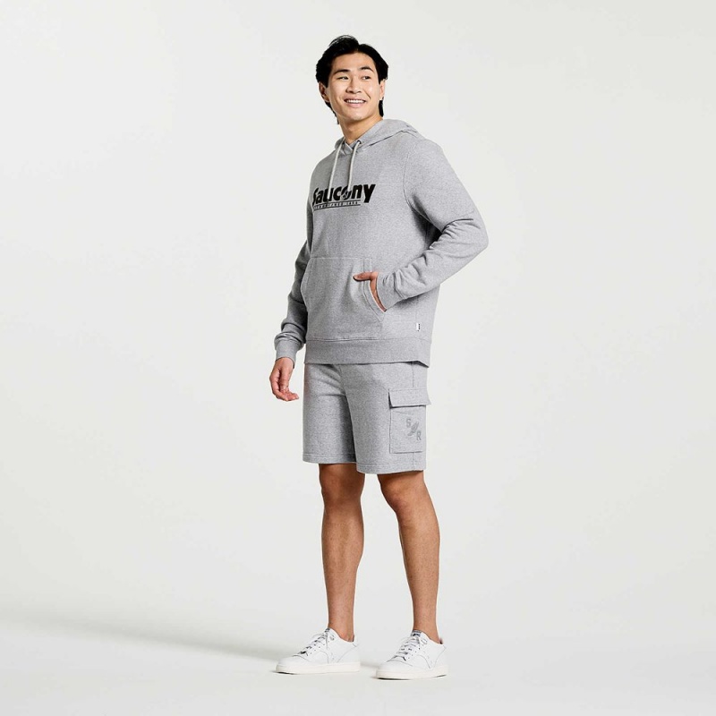 Saucony Rested Hoodie Light Grey Heather Graphic | 732159-VEK