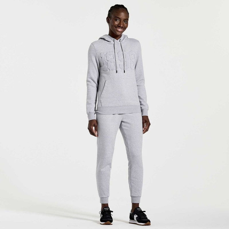 Saucony Rested Hoodie Light Grey Heather | 432601-ZAM