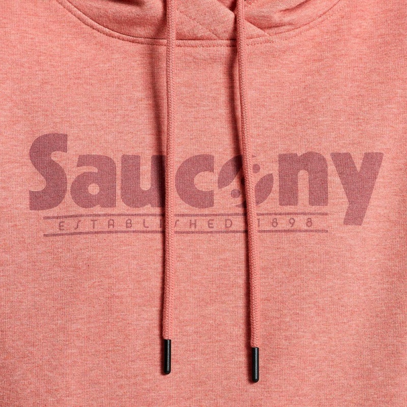 Saucony Rested Hoodie Soot Heather Graphic | 580692-CWA