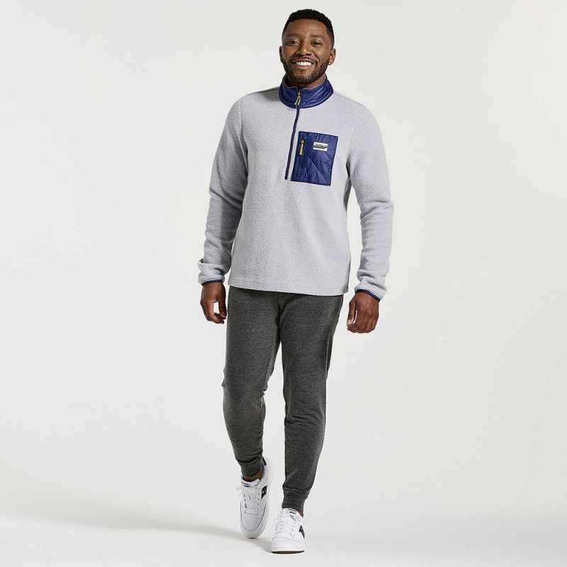 Saucony Rested Sherpa 1/4 Zip Light Grey Heather | 234957-DHR