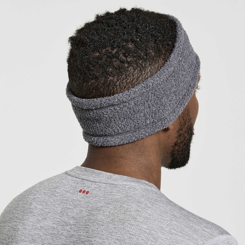 Saucony Rested Sherpa Headband Black Heather | 541279-ULS