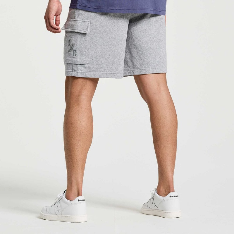 Saucony Rested Sweat Short Light Grey Heather Graphic | 947532-MWS