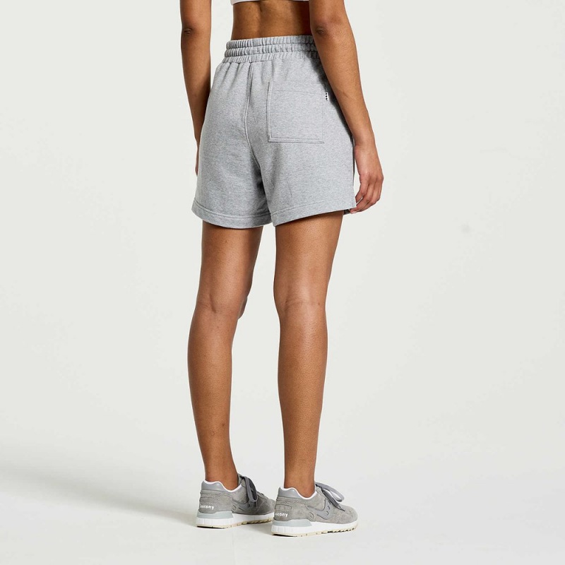 Saucony Rested Sweat Short Light Grey Heather Graphic | 483176-FDB