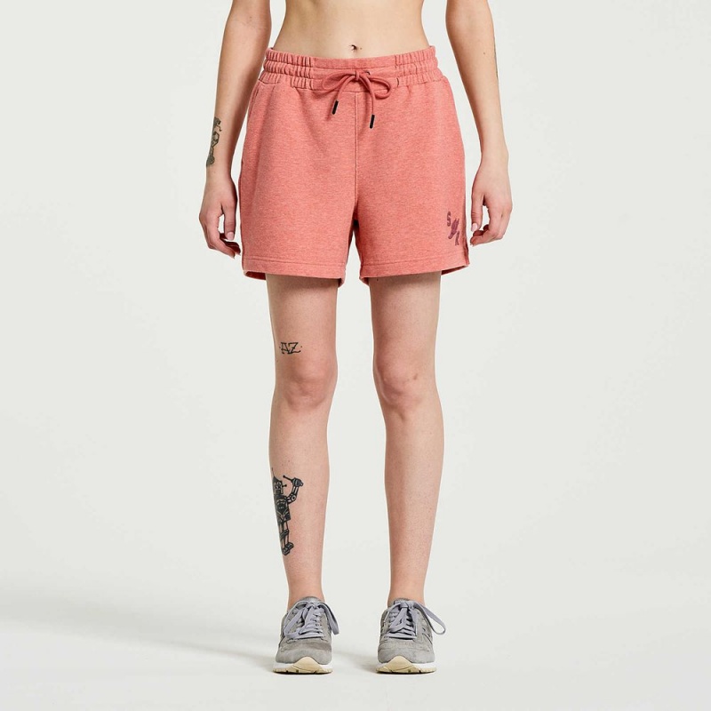 Saucony Rested Sweat Short Soot Heather Graphic | 751604-IWZ