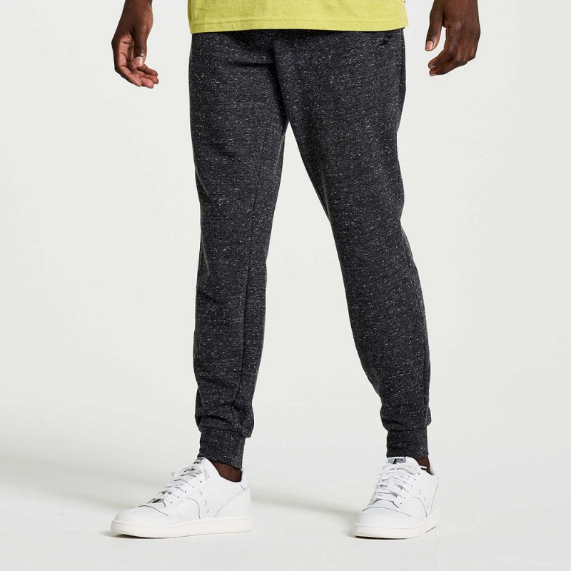 Saucony Rested Sweatpant Black Heather Graphic | 826745-LNV