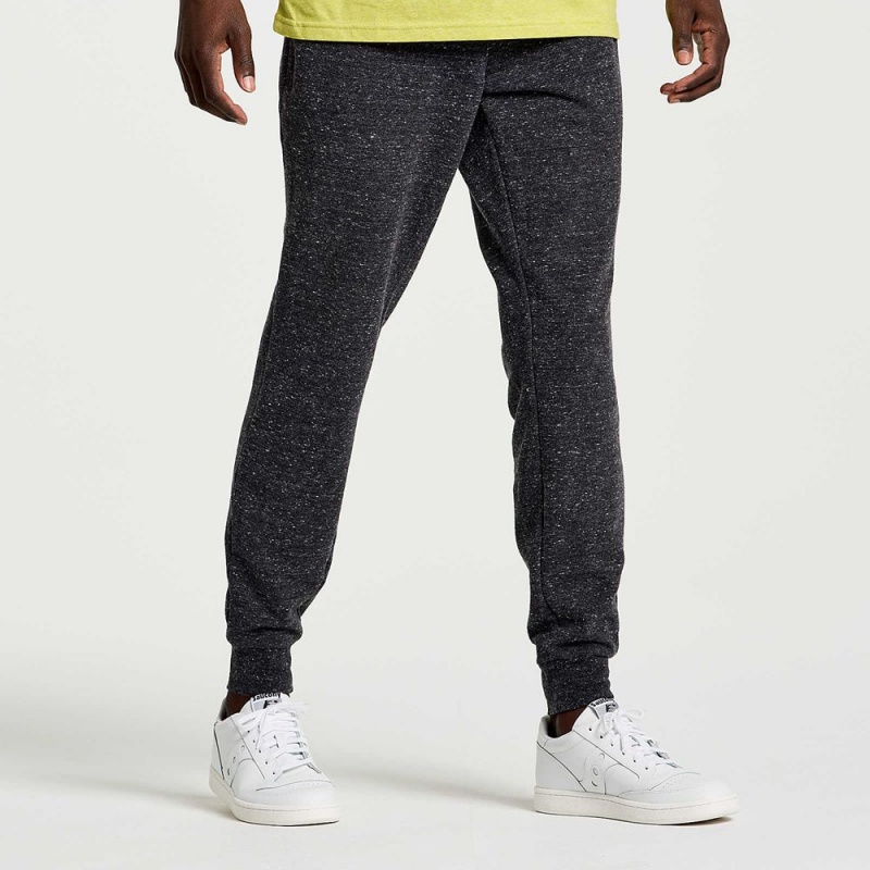 Saucony Rested Sweatpant Black Heather Graphic | 826745-LNV