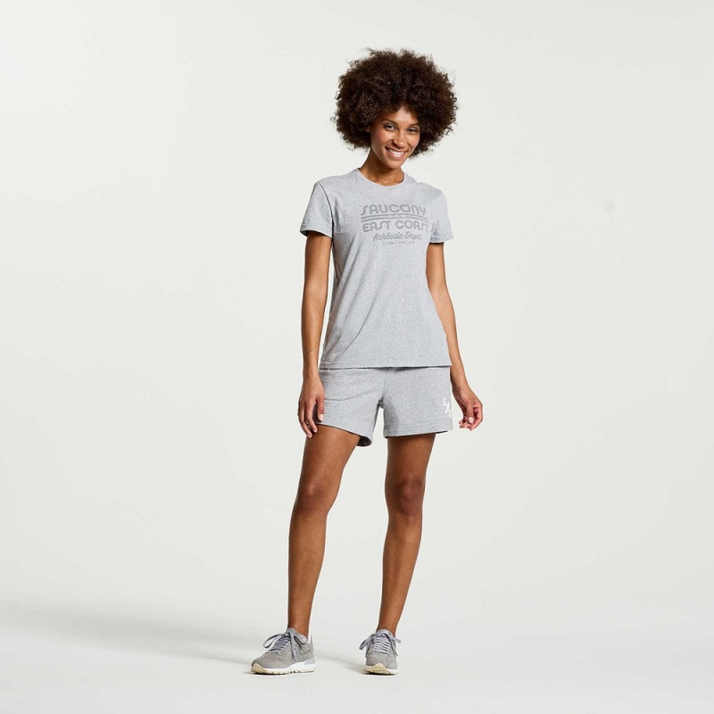 Saucony Rested T-Shirt Light Grey Heather Graphic | 103946-ZMW