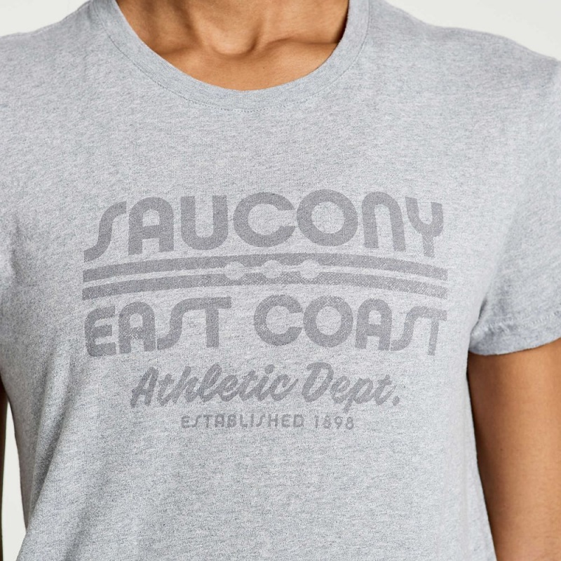 Saucony Rested T-Shirt Light Grey Heather Graphic | 103946-ZMW