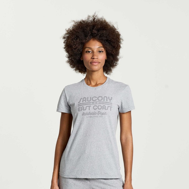 Saucony Rested T-Shirt Light Grey Heather Graphic | 103946-ZMW