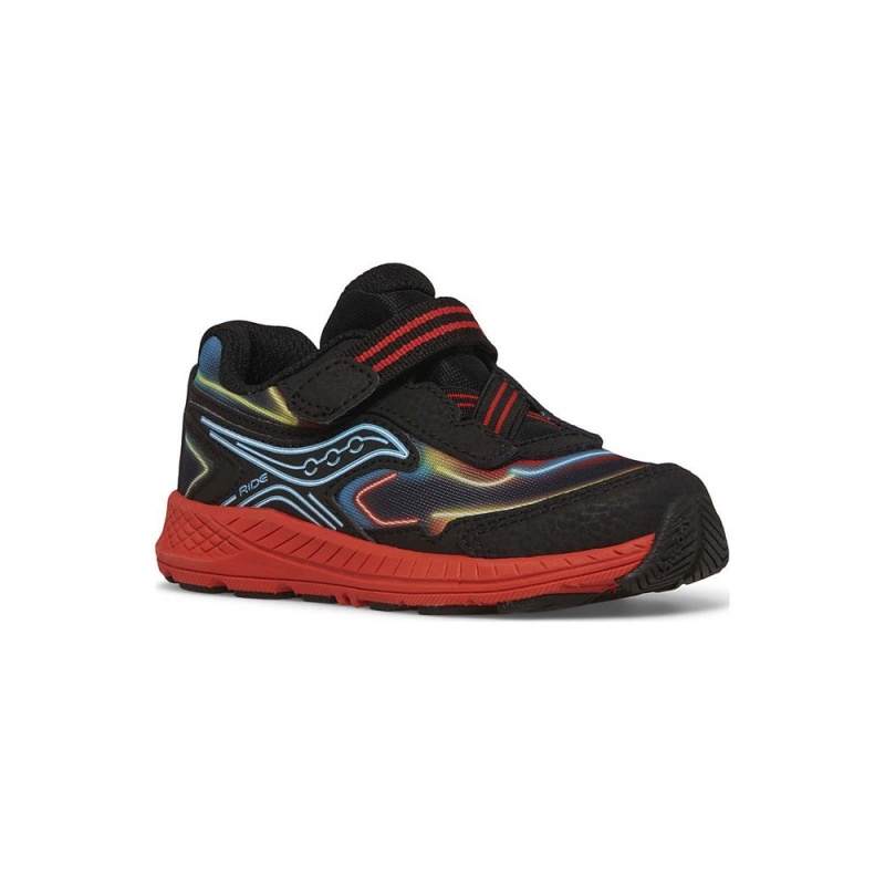 Saucony Ride 10 Jr. Sneaker Neon/Black/Red | 965134-EHL