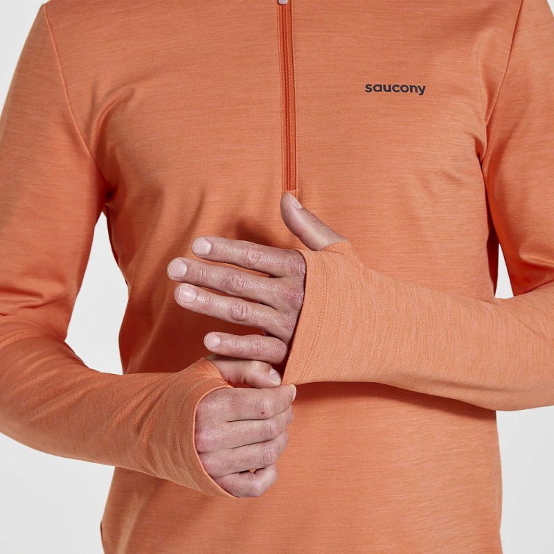 Saucony Solstice 1/4 Zip Ember Heather | 193028-DNQ