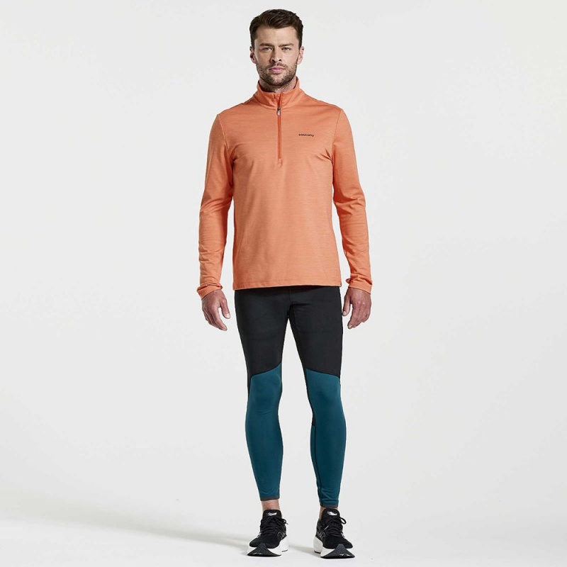 Saucony Solstice 1/4 Zip Ember Heather | 193028-DNQ