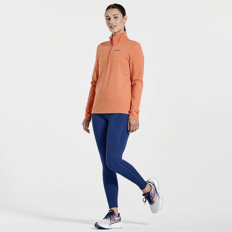 Saucony Solstice 1/4 Zip Ember Heather | 931725-EJM