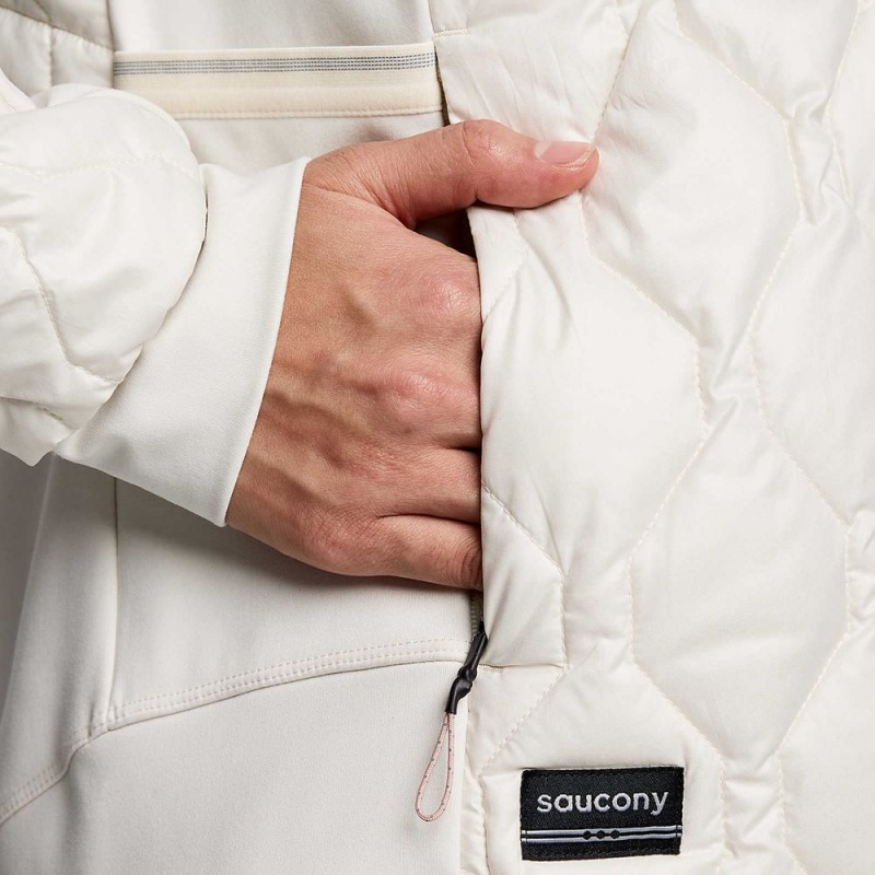 Saucony Solstice Oysterpuff Jacket Linen | 159780-DAG