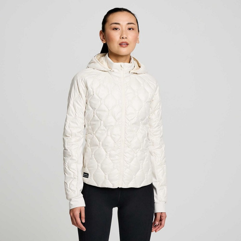 Saucony Solstice Oysterpuff Jacket Linen | 159780-DAG