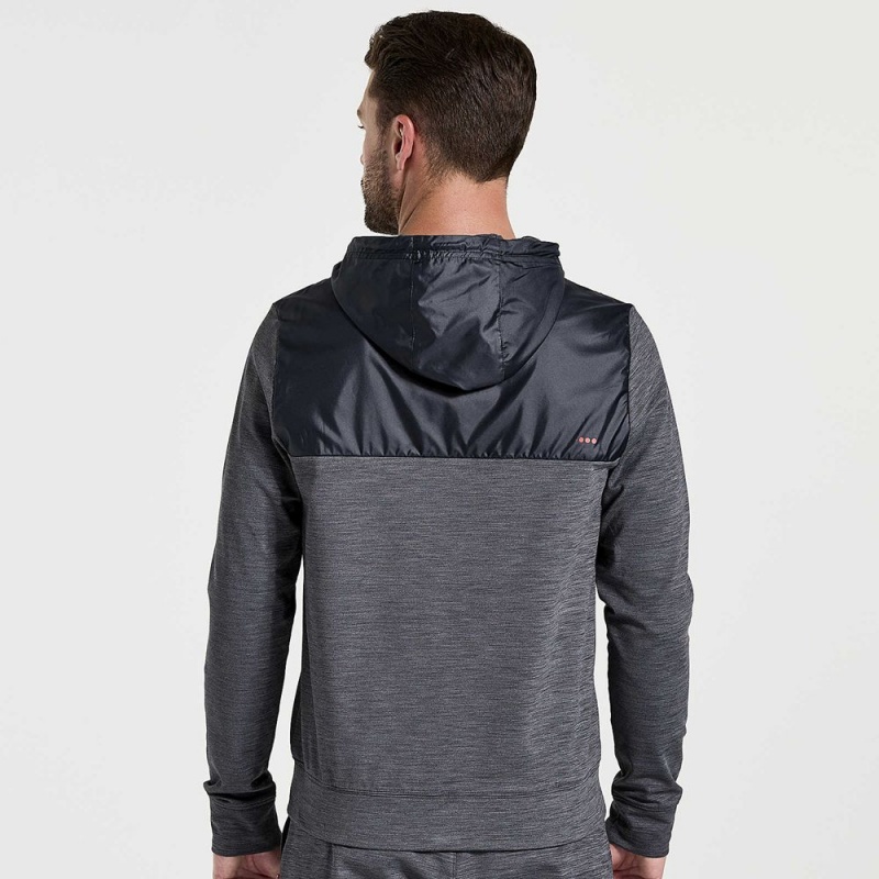 Saucony Solstice Zip Hoody Black Heather | 213064-LKI