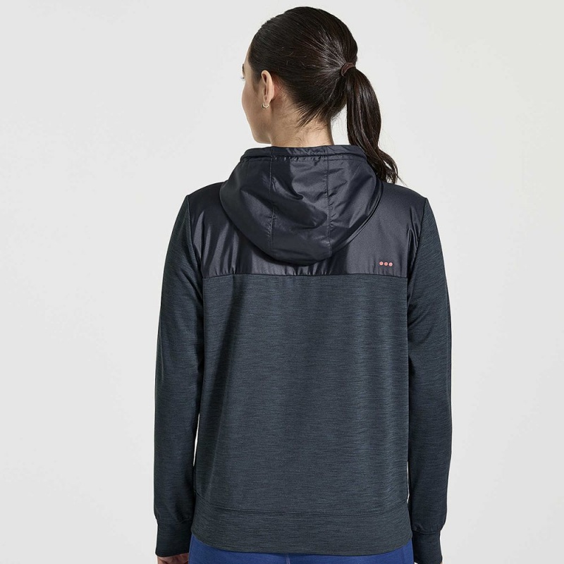 Saucony Solstice Zip Hoody Black Heather | 861309-GCT