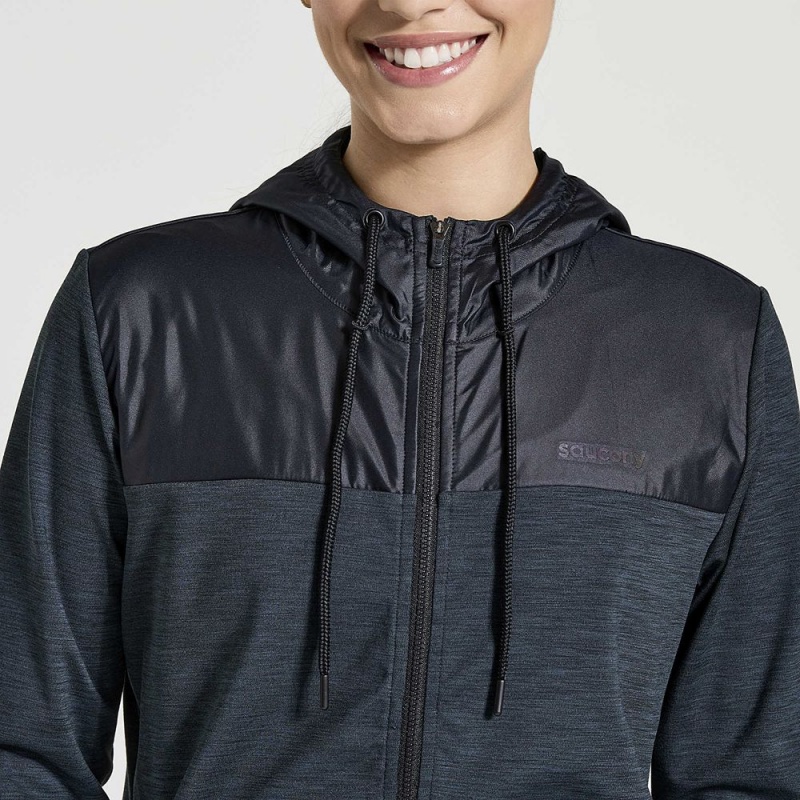 Saucony Solstice Zip Hoody Black Heather | 861309-GCT