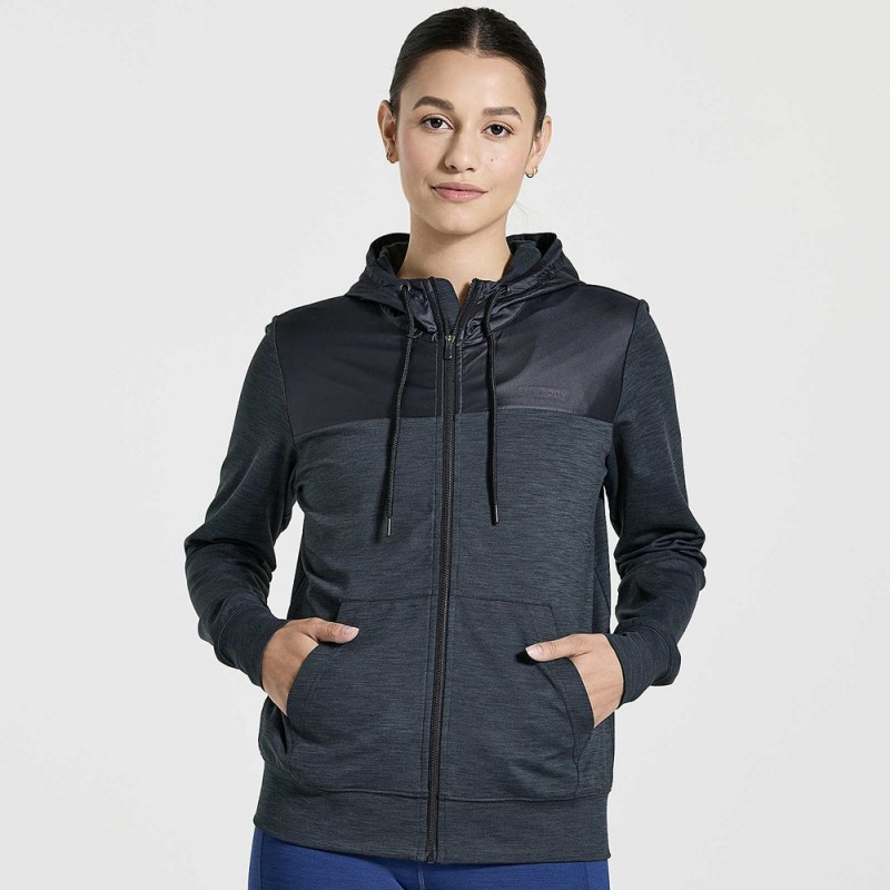 Saucony Solstice Zip Hoody Black Heather | 861309-GCT