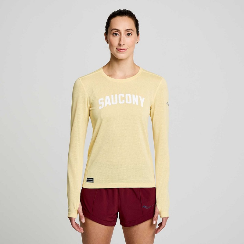 Saucony Stopwatch Graphic Long Sleeve Glow Graphic | 562840-WHN