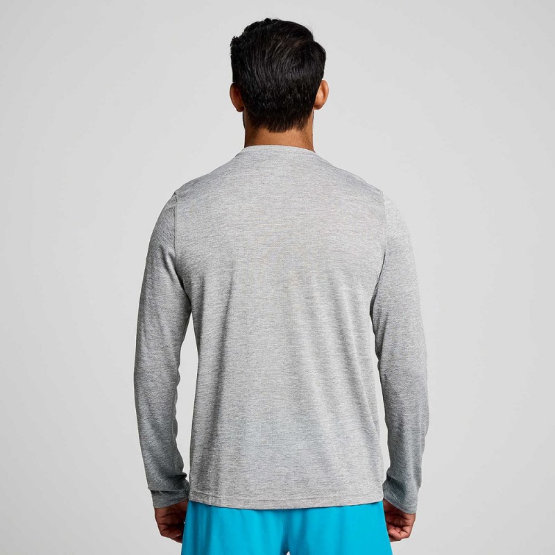 Saucony Stopwatch Graphic Long Sleeve Light Grey Heather Graphic | 975214-IYN