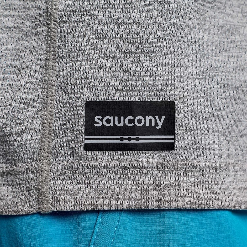 Saucony Stopwatch Graphic Long Sleeve Light Grey Heather Graphic | 975214-IYN