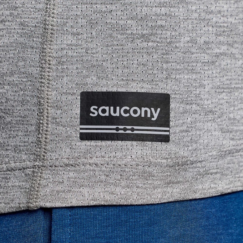 Saucony Stopwatch Graphic Long Sleeve Light Grey Heather Graphic | 453692-IXS