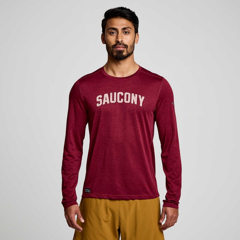 Saucony Stopwatch Graphic Long Sleeve Sundown Heather Graphic | 325618-AGX