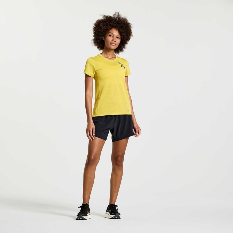 Saucony Stopwatch Graphic Short Sleeve Arroyo Heather Graphic | 648072-CRM