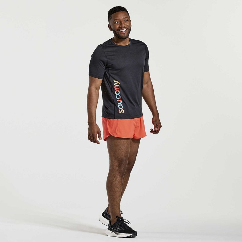 Saucony Stopwatch Graphic Short Sleeve Black Graphic | 680753-UMQ