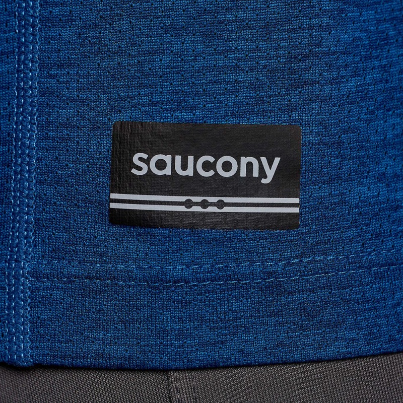 Saucony Stopwatch Graphic Short Sleeve Indigo Heather Graphic | 259734-ENJ