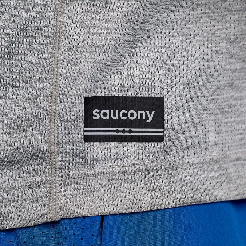 Saucony Stopwatch Graphic Short Sleeve Light Grey Heather Graphic | 582079-PRH