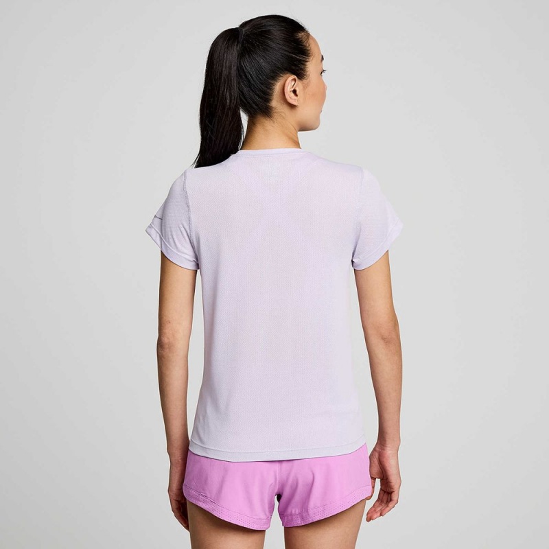 Saucony Stopwatch Graphic Short Sleeve Mauve Graphic | 394875-GIP