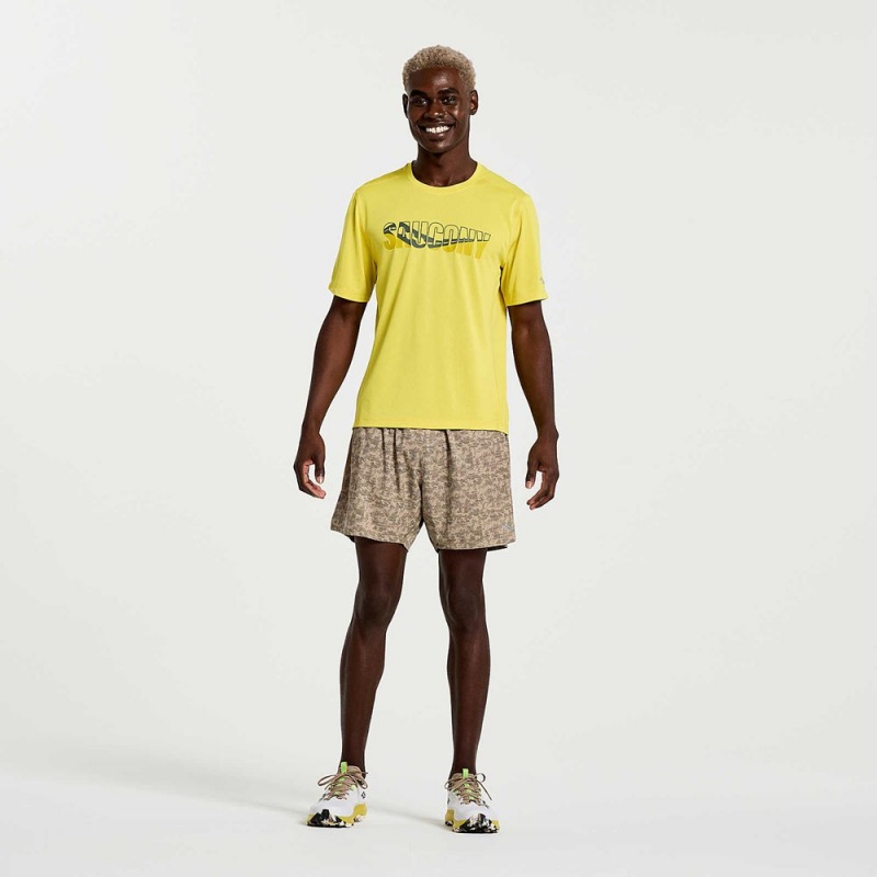 Saucony Stopwatch Graphic Short Sleeve Sulphur Heather Graphic | 892403-QCK