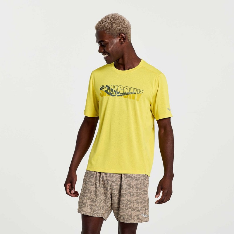 Saucony Stopwatch Graphic Short Sleeve Sulphur Heather Graphic | 892403-QCK