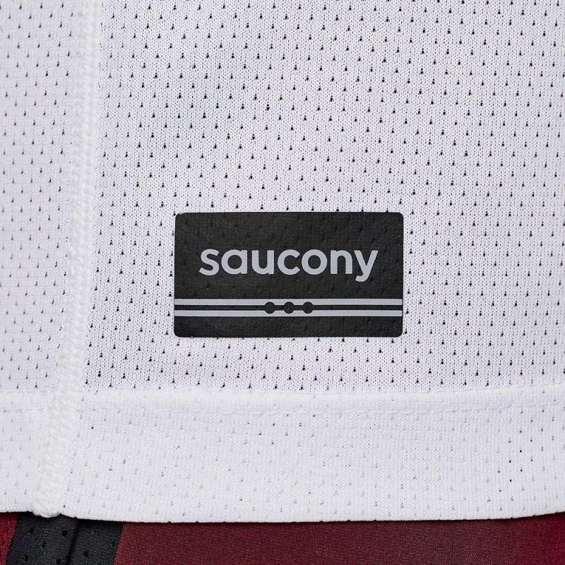 Saucony Stopwatch Graphic Short Sleeve White Graphic | 986417-LEJ