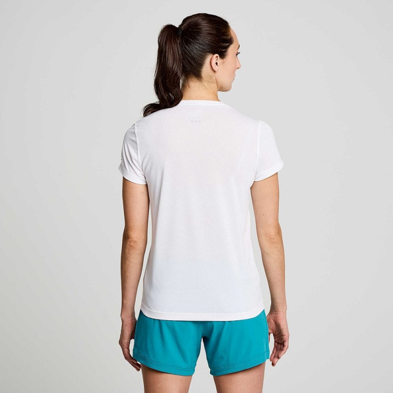 Saucony Stopwatch Graphic Short Sleeve White Graphic | 826079-VGX