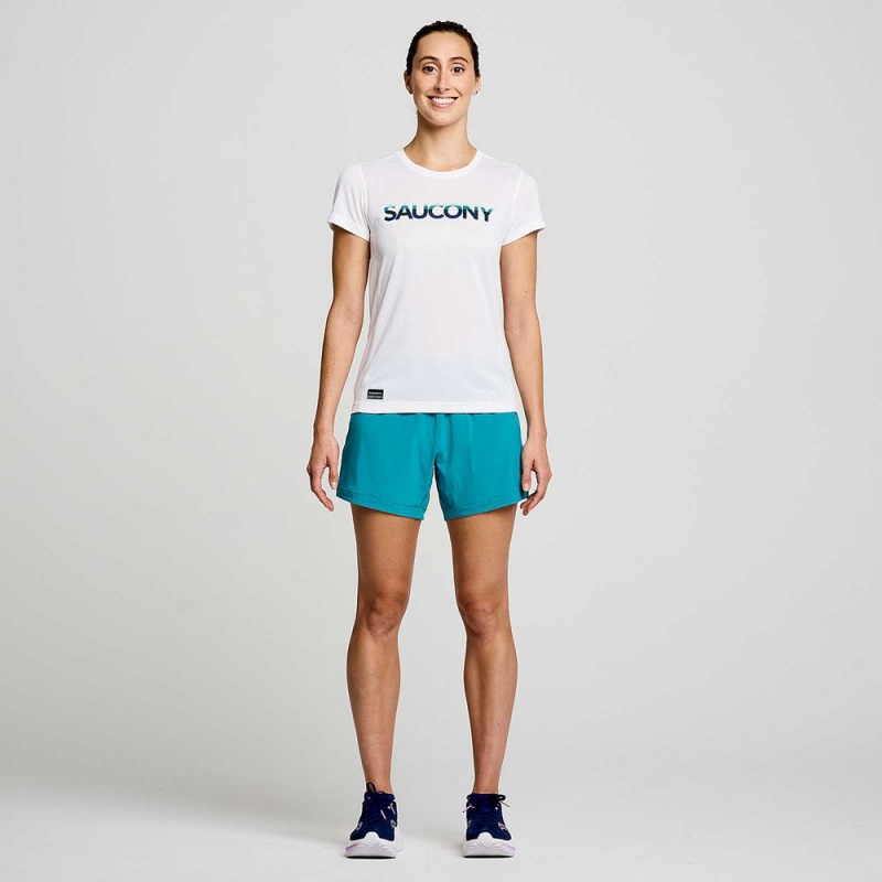 Saucony Stopwatch Graphic Short Sleeve White Graphic | 826079-VGX