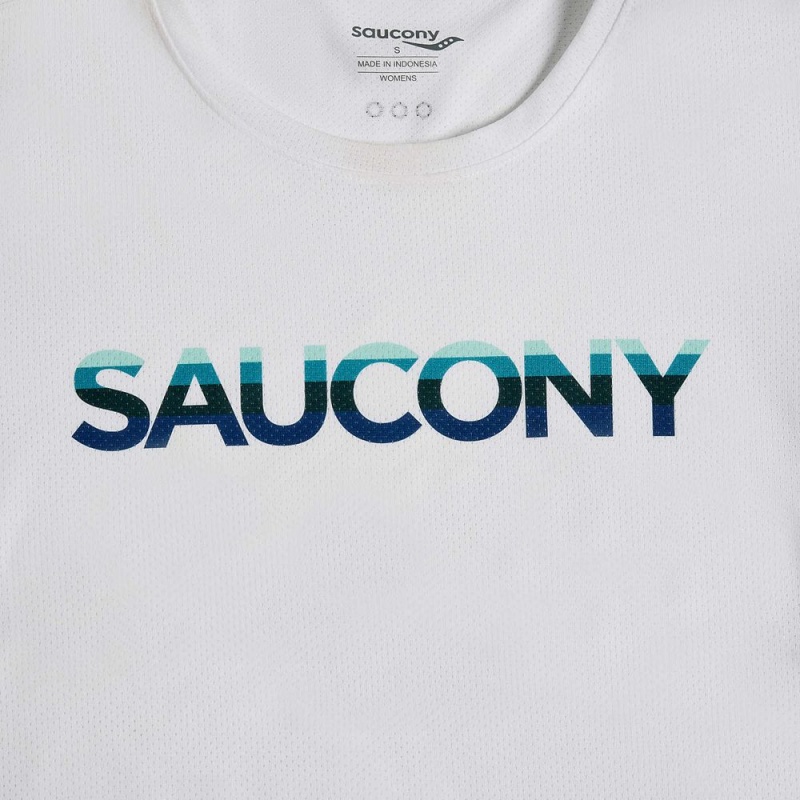 Saucony Stopwatch Graphic Short Sleeve White Graphic | 826079-VGX