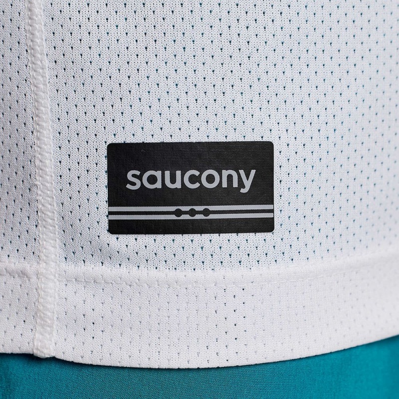 Saucony Stopwatch Graphic Short Sleeve White Graphic | 826079-VGX