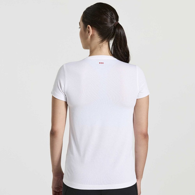 Saucony Stopwatch Graphic Short Sleeve White Graphic | 725016-NPV