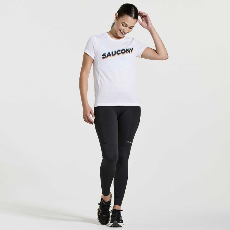 Saucony Stopwatch Graphic Short Sleeve White Graphic | 725016-NPV